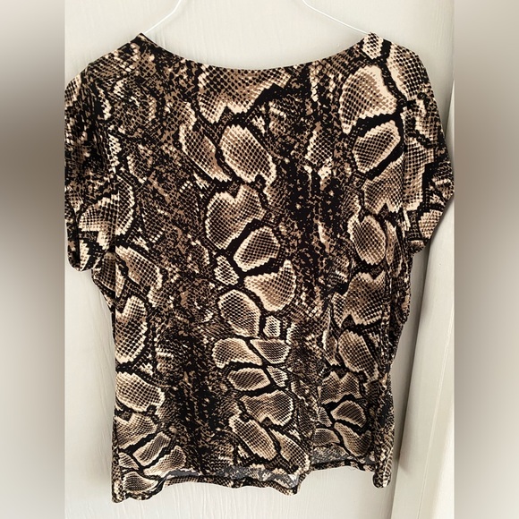 Women’s Worthington brown, black and cream stretch blouse 1X - Picture 2 of 4